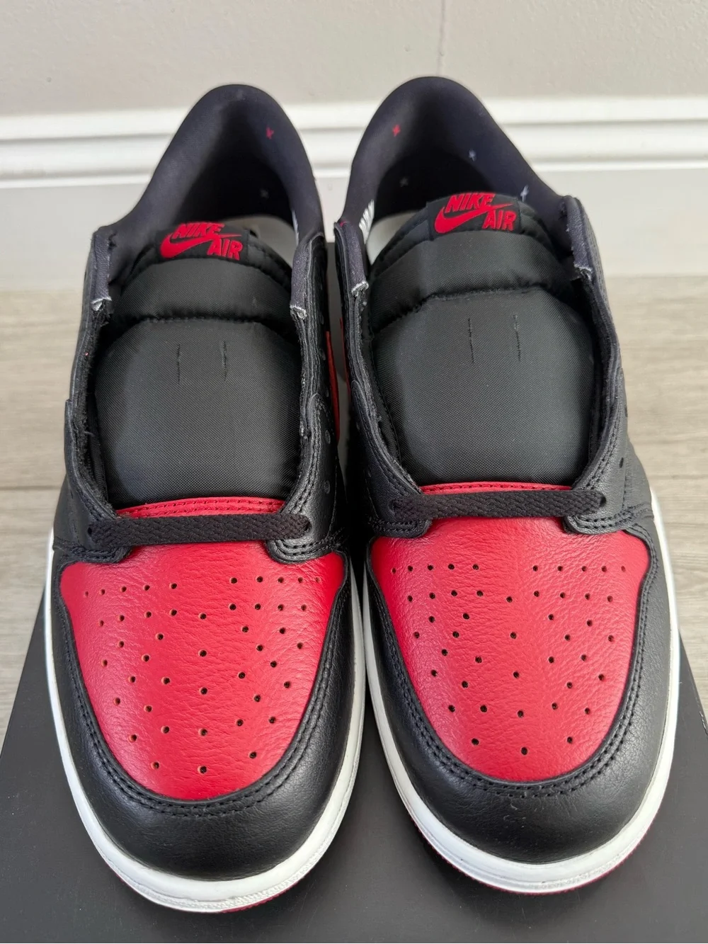 2026 Air Jordan 1 Retro Low OG Banned IW6276-001 Black Varsity Red White Sz 12